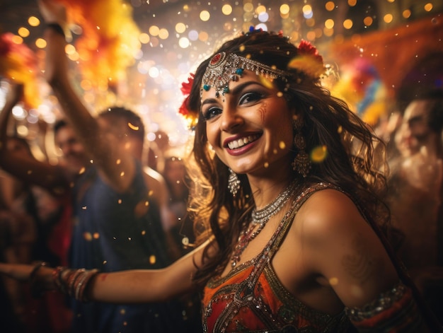 Glückliches Teej-Festival, farbenfrohe indische Frauenfeier