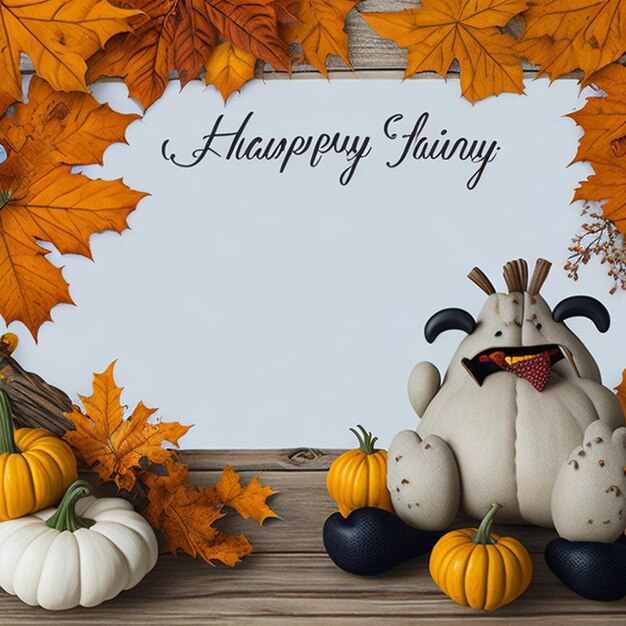 Glückliches Thanksgiving-Einladungsfoto mit Hintergrund