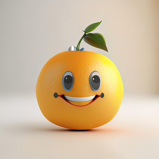 Glückliches und lustiges Obstmaskottchen Generative KI