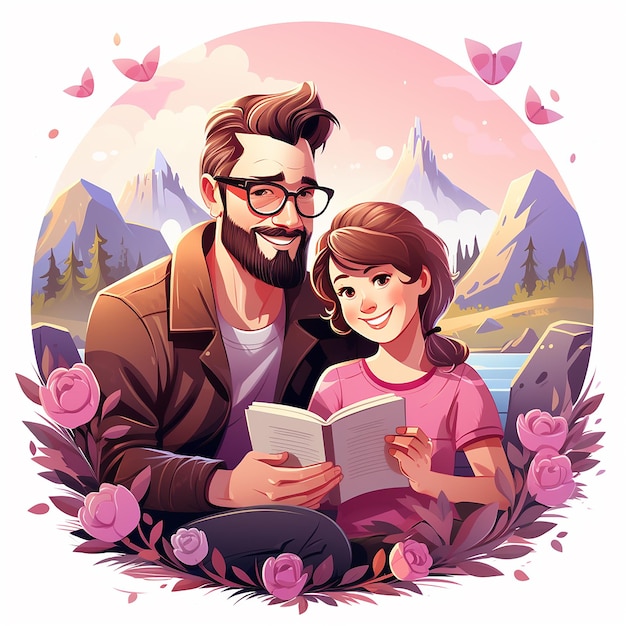 Glückliches Vatertags-Illustrationsdesignbild, generiert von KI