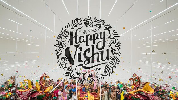 Glückliches Vishu Grüße 14. April Kerala Fest mit Vishu Kani