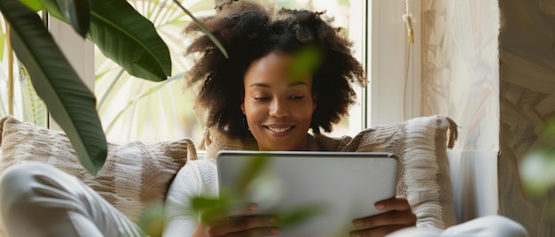 Glückselige Momente Erstellen einer gemütlichen Leseknüche mit weichen Kissen und E-Büchern