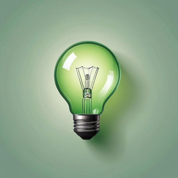 Glühbirne Glühbirnen-Logo-Symbol ein grünes Glühbirn mit einem Schatten an der Wand