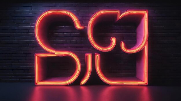 Foto glühende luv-u-neon-typografie auf schwarzem hintergrund