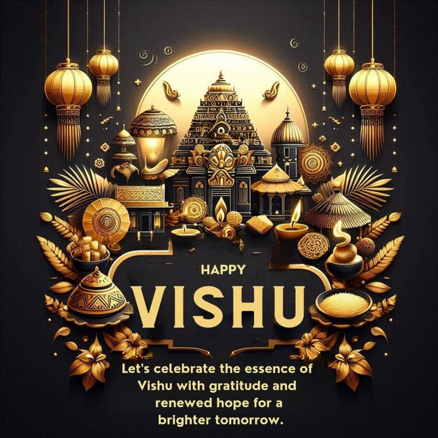 Glühende Nächte der Tradition feiern Vishu mit göttlicher Kunst, leuchtenden Laternen und festlichem Fest