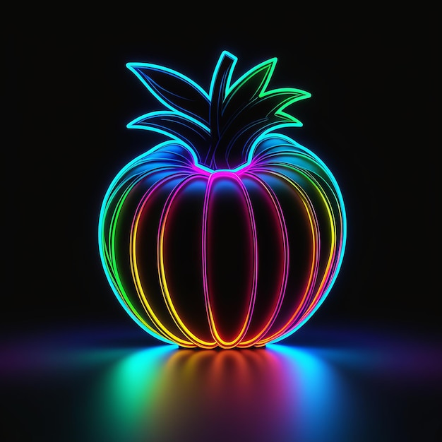 glühende Neon-Lampen glühende neon-Lamp en neon 3D glühender neon Apfel mit farbenfrohen neon g
