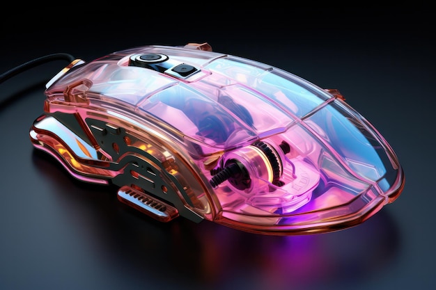 Glühende Präzisions-Futuristische Gaming-Maus mit durchsichtigem Design, brillant beleuchtet