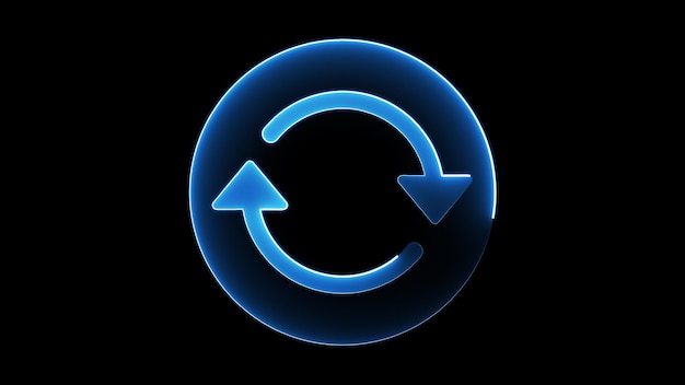Glühendes blaues Synchronisierungs-Symbol
