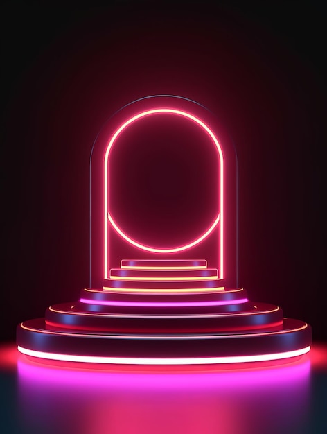 Glühendes Spektakel 3D-Neonpodium