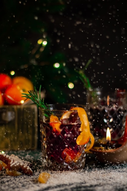 Glühwein Neujahr Weihnachten Hintergrund