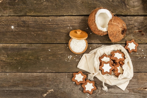 Glutenfreie und laktosefreie Kokoskekse Hausgemachtes gesundes Gebäck veganer Lebensstil