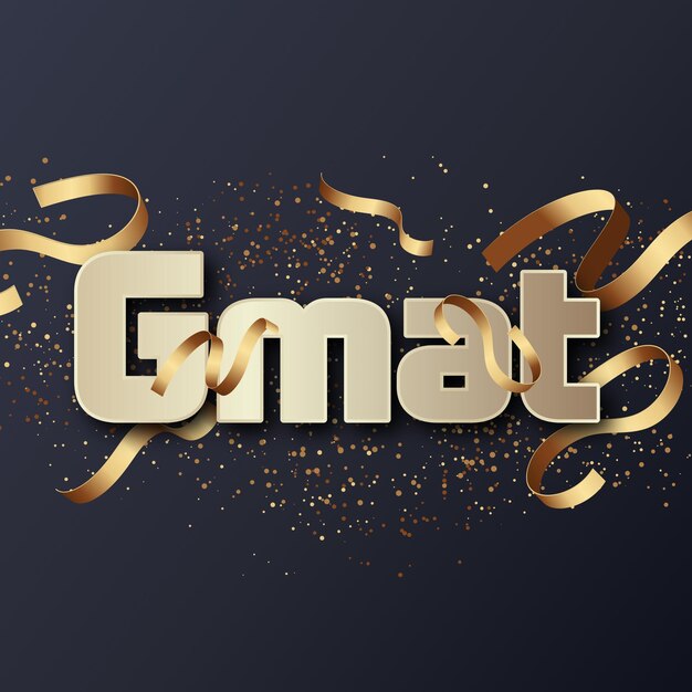 Gmat efeito de texto ouro JPG foto de cartão de fundo atraente