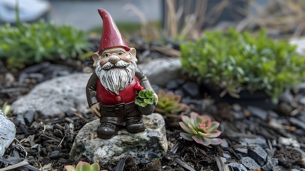 Gnomos de jardim gordinhos e alegres