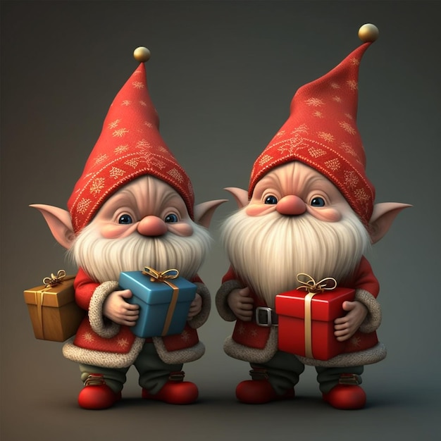 Gnomos de natal fofos