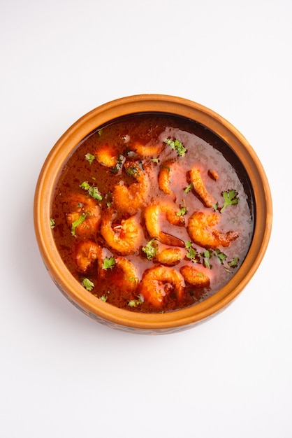 Goan Garnelen oder Shrimp Curry oder Zinga Masala auch bekannt als KolambiÃƒÂ'Ã'Â kalwanÃƒÂ'Ã'Â oder Tikhle