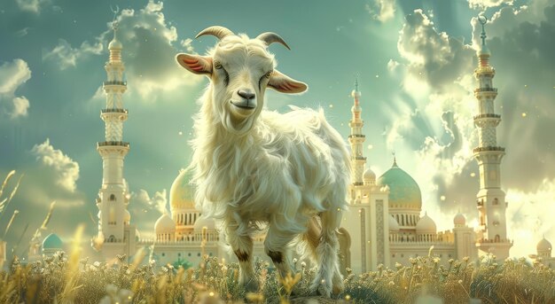 Goat Qurban Eid al adha mubarak festival fundo islâmico