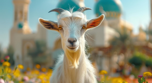 Goat Qurban Eid al adha mubarak festival fundo islâmico