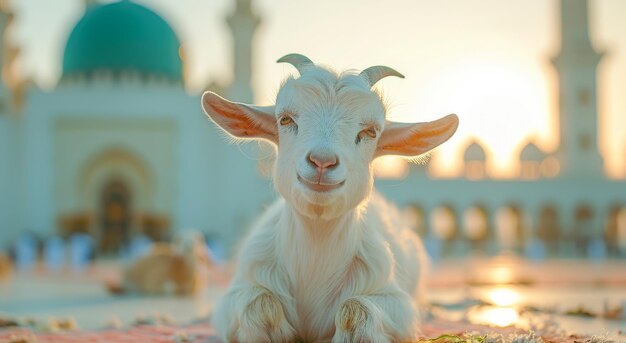 Goat Qurban Eid al adha mubarak festival fundo islâmico