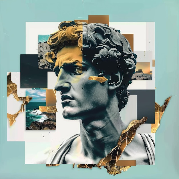 God of Olympus Collage in moderner Interpretation