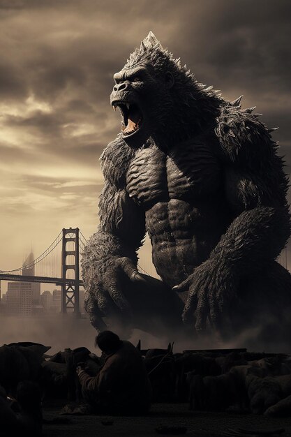 Foto godzilla se come la fotografía de king kong