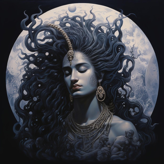 Göttin Parvati Devi Plakatentwurf der Göttin Parvati Devi für Tapete Generative Ai