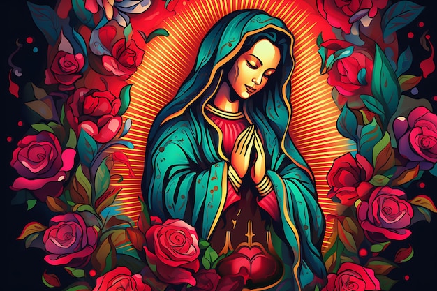 Göttliche Hingabe zu Ehren der Jungfrau von Guadalupe mit kultureller Pracht
