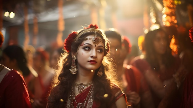 Göttliches Fest der faszinierenden Durga-Puja-Feierlichkeiten