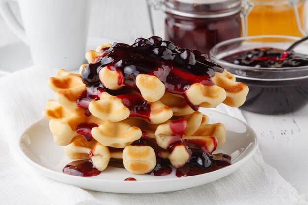 Gofres belgas para el desayuno o la hora del té