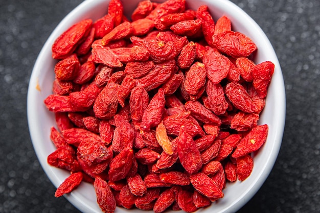 Goji berries alimento suplemento alimentar refeição saudável comida lanche na mesa copiar espaço fundo alimentar