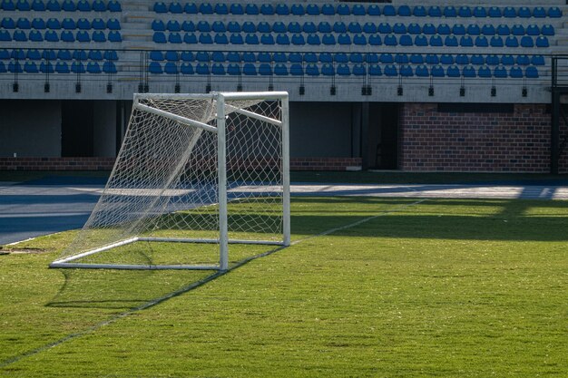 Foto gol en el campo de fútbol del estadio