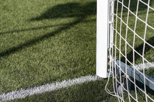 Gol en un campo de fútbol