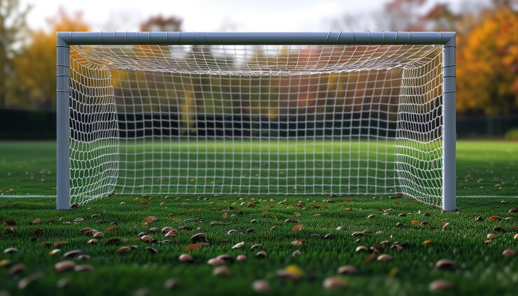 Gol de fútbol visto desde el frente foto realista