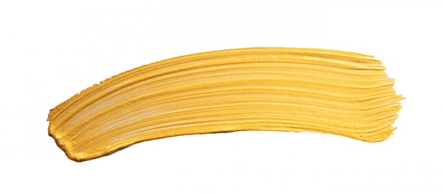 Gold Acrylpinsel Pinselstrich Handzeichnung Textur isoliert