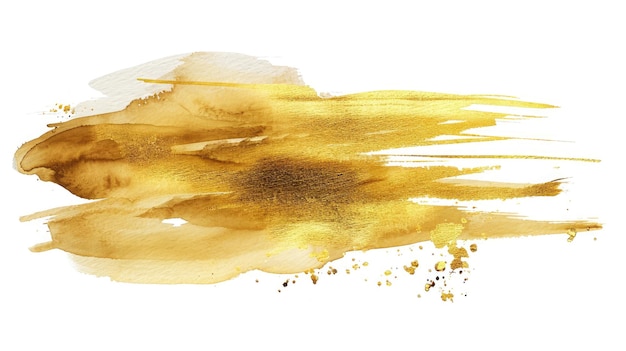 Gold Aquarell Textur Farbfleck Glänzender Pinselstrich für Sie erstaunliches Designprojekt