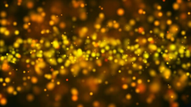 Gold Bokeh abstrakter Hintergrund defokussierte Lichter 3D-Rendering