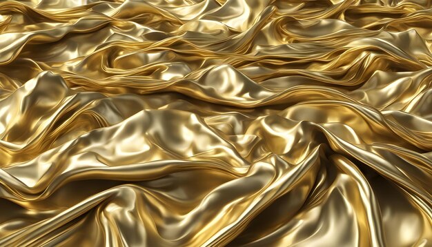 Gold Cloth voando 3D Ilustrar