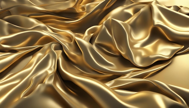 Gold Cloth voando 3D Ilustrar