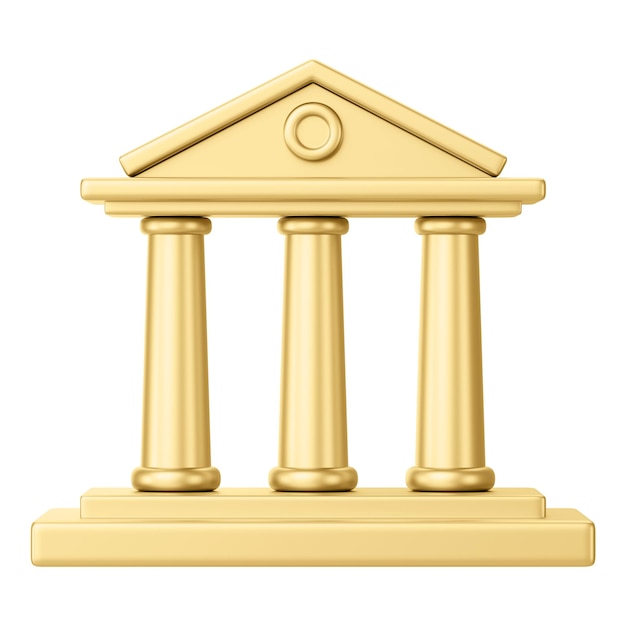 Gold Gerichtsgebäude png 3D-Architektur transparenter Hintergrund