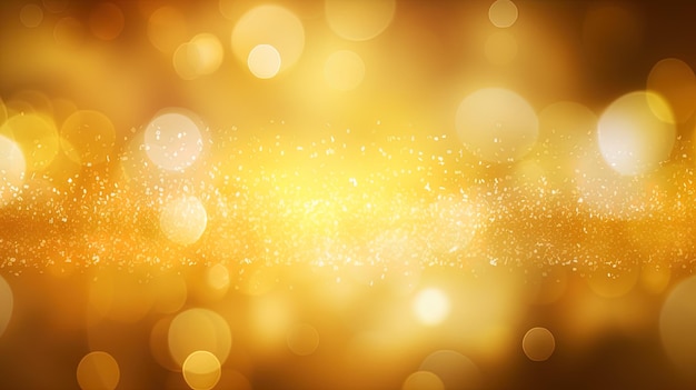 Gold glänzender Hintergrund schimmerndes verschwommenes Spotlicht Bokeh glänzendes goldlichtes Hintergrundtextur