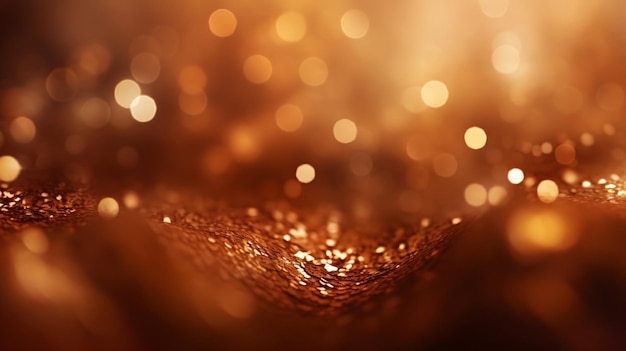 Gold glitzerndes Bokeh-Hintergrund im Stil von dunkel orange und dunkel beige gegossen