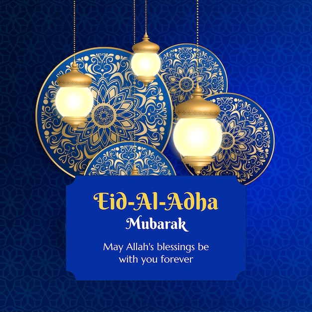 Gold Illustration Grüße Feiern Sie das Eid Al Adha Instagram Post 6