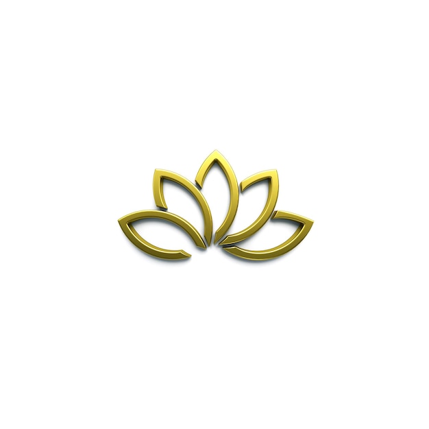 Gold-Lotus-Blume-Hintergrund. 3D-Render-Illustration