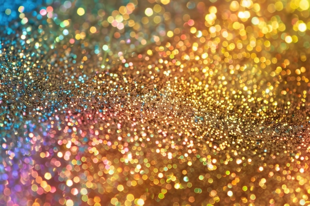 Foto gold regenbogen funkelnd und hell glitter holographischer cardstock perfekt für hintergründe und elemente