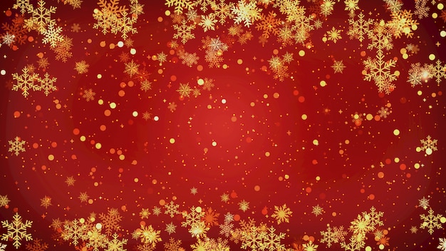 Gold Schneeflocken Weihnachtshintergrund