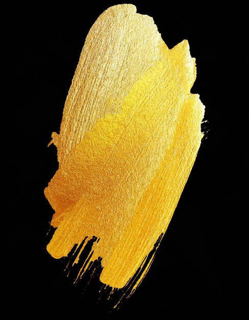 Foto gold texture paint stain handgezeichnetes pinselstrichvektor-designelement