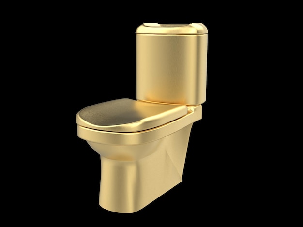 Gold Toilette wc 3D-Darstellung