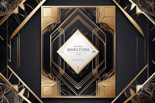 Foto gold und luxus einladungskarten design vektor abstrakte geometrie rahmen und art deco