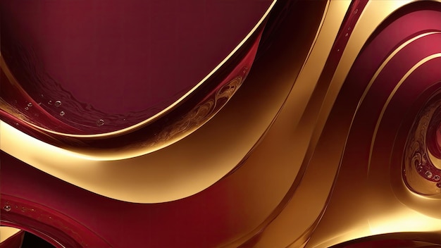 Gold und Maroon Wellen abstrakter Luxus-Hintergrund