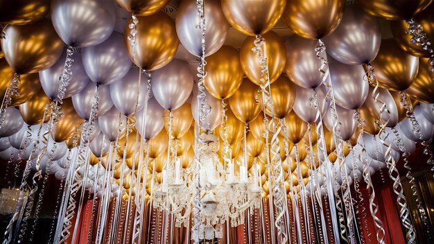 Gold- und Silberballons