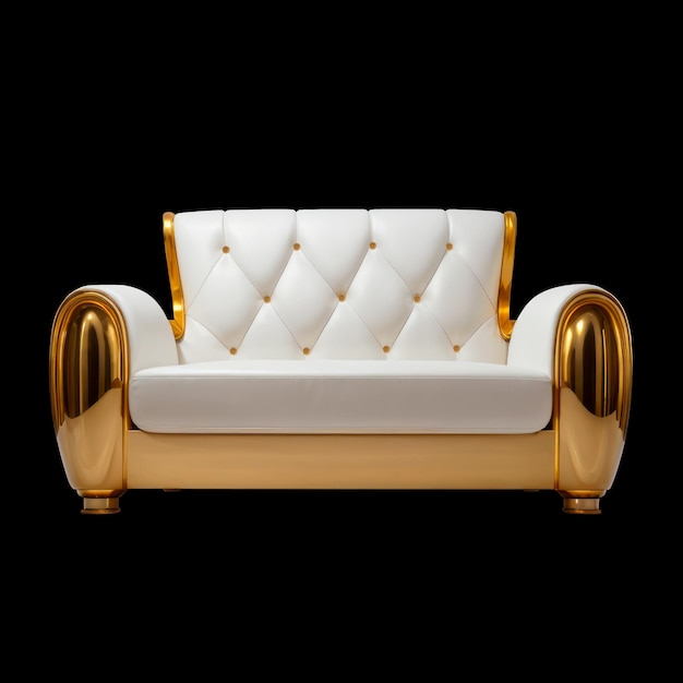 Gold- und Weiß-Extravaganz-Futuristisches Sofa in 8K-Auflösung